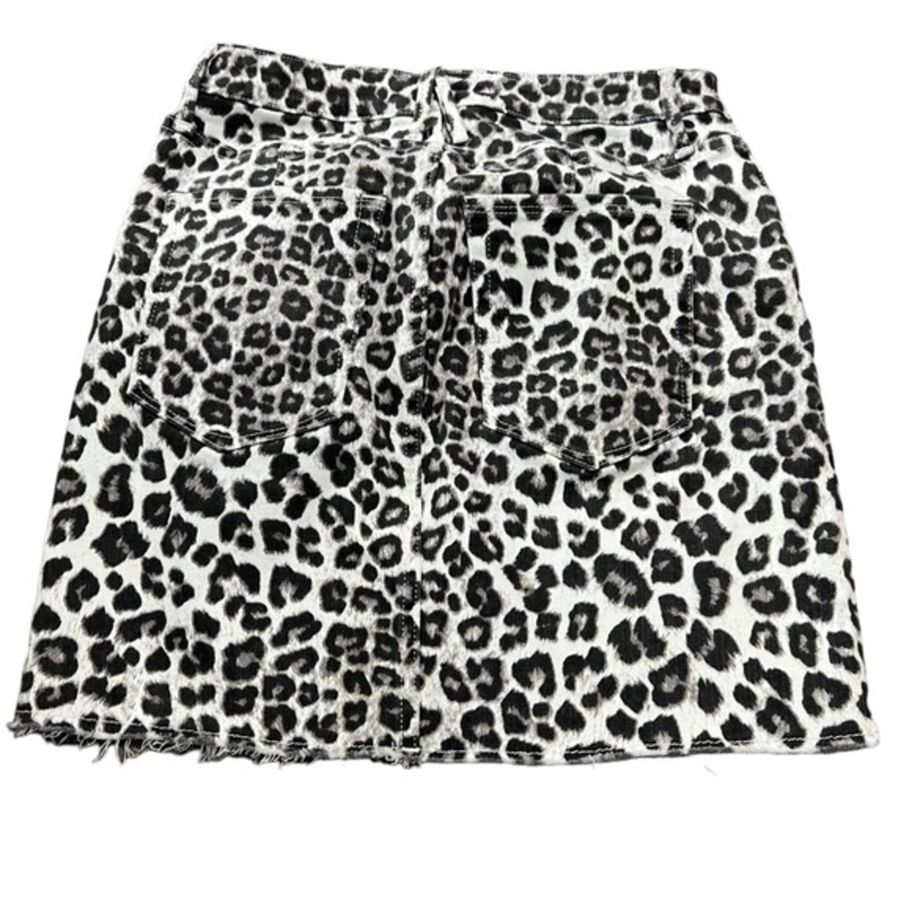 Good American Cheetah Print Jean Mini Skirt Size 4